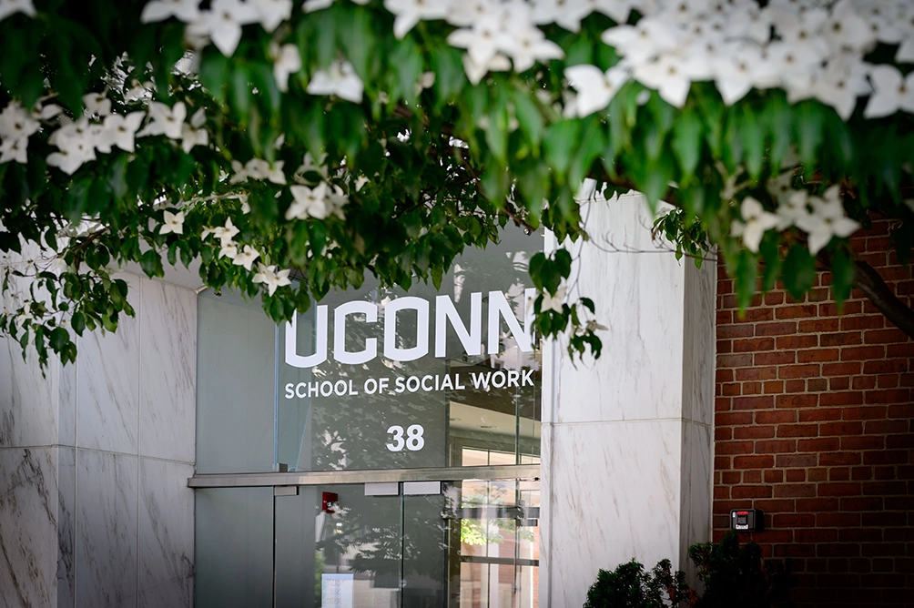 UConn School of Social Work entrance sign